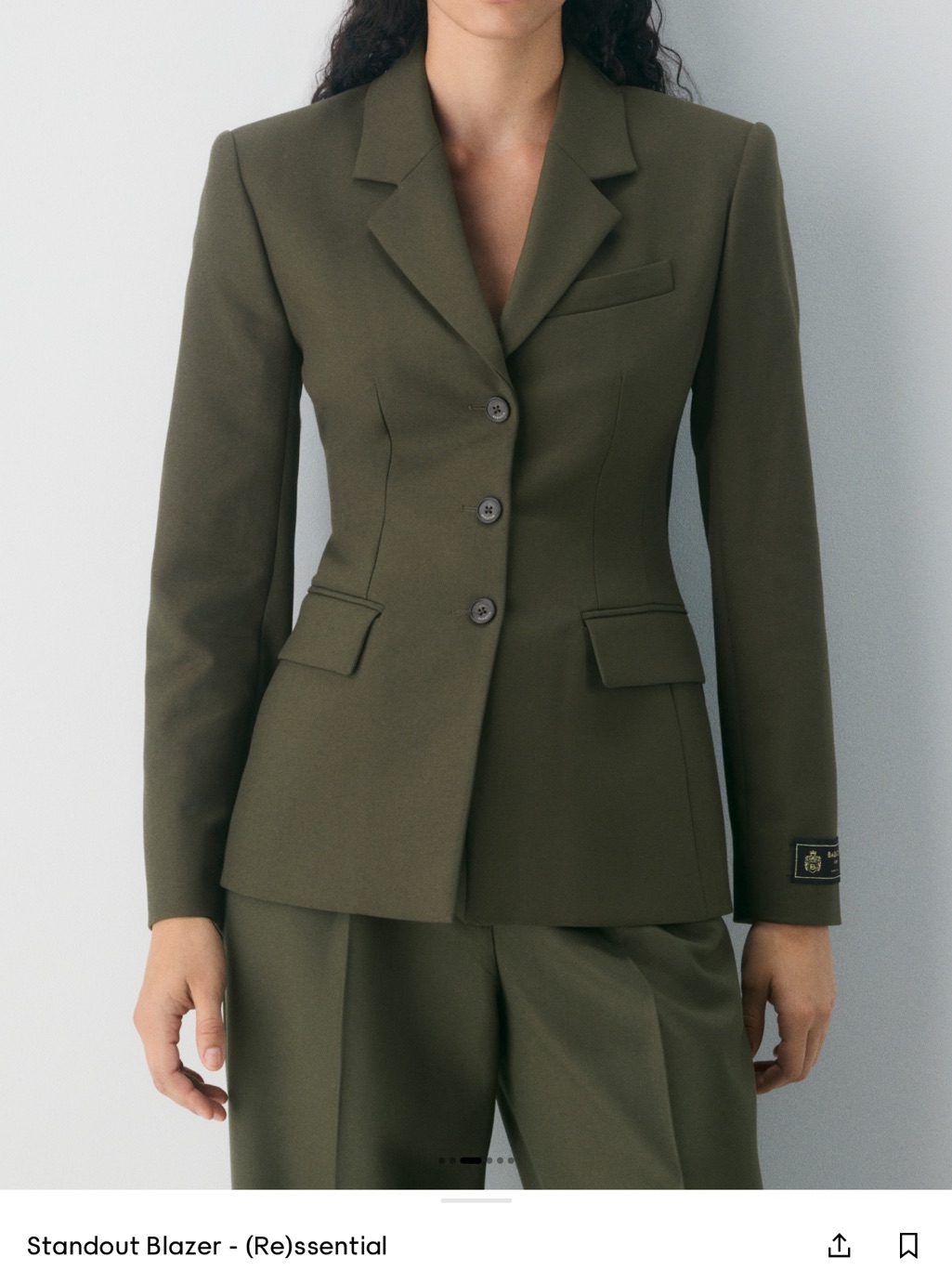 Aritzia Olive Green Tailored Blazer